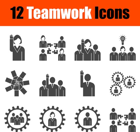 Teamwork icon set Royalty Free Vector Image - VectorStock