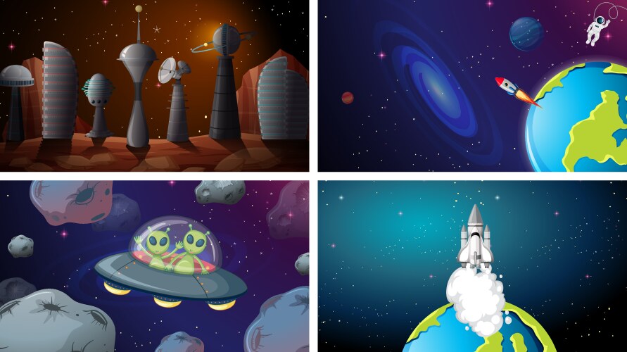 Deserted Planet Background Scene Royalty Free Vector Image