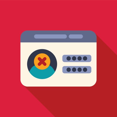 Website login form showing failed access attempt vector image