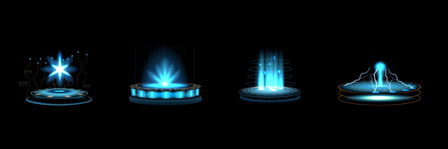 3d technology hologram game teleportation flow vector image