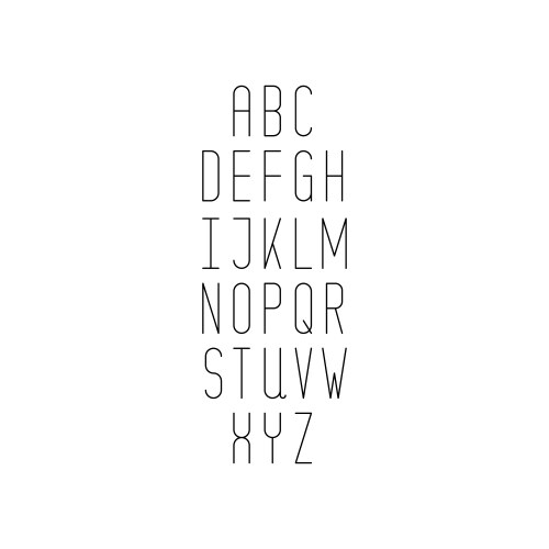 Simple minimalistic thin line font with uppercase vector image