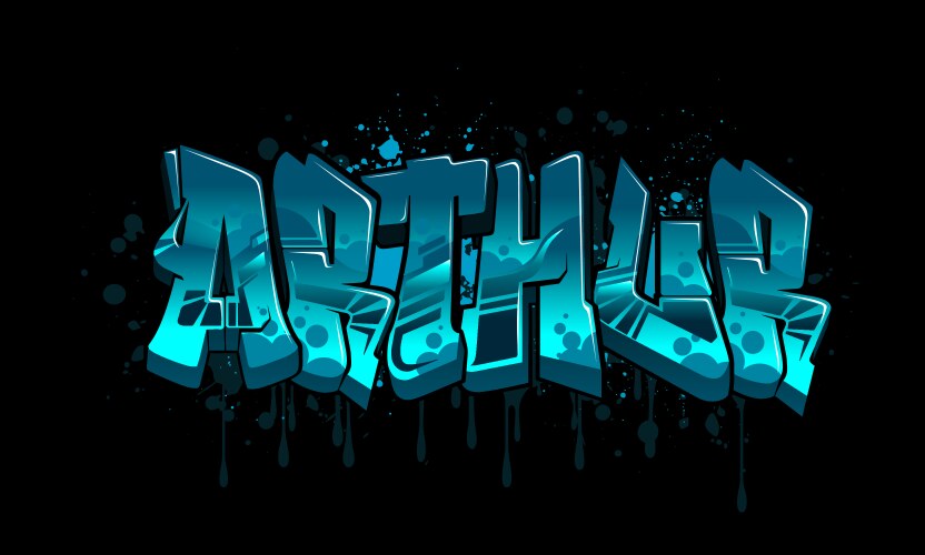 arthur graffiti name design vector image