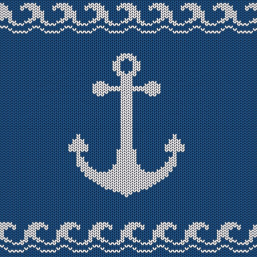 Blue knitted winter seamless pattern Royalty Free Vector