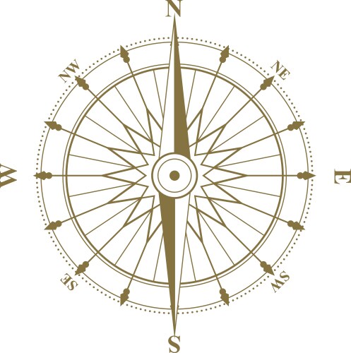 Nautical Rose Compass Map Vector Image
