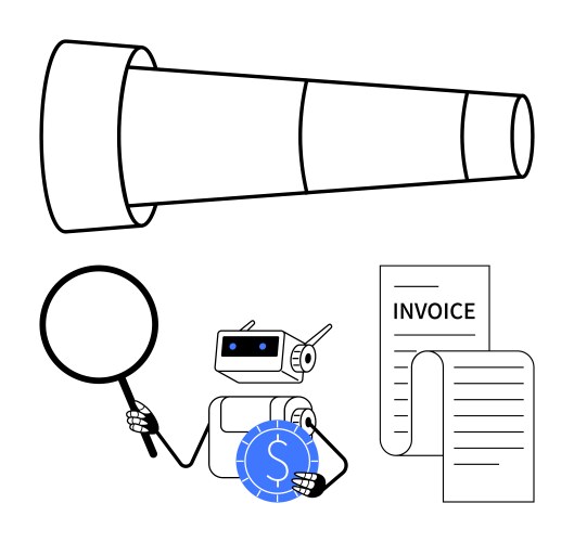 Automated financial analysis using ai robot vector image