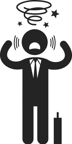 Stressful businessman anger and anxiety at work vector image