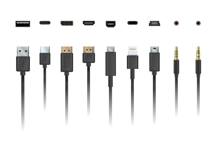 USB Charging Ports and Cables – Royalty-Free Vector | VectorStock