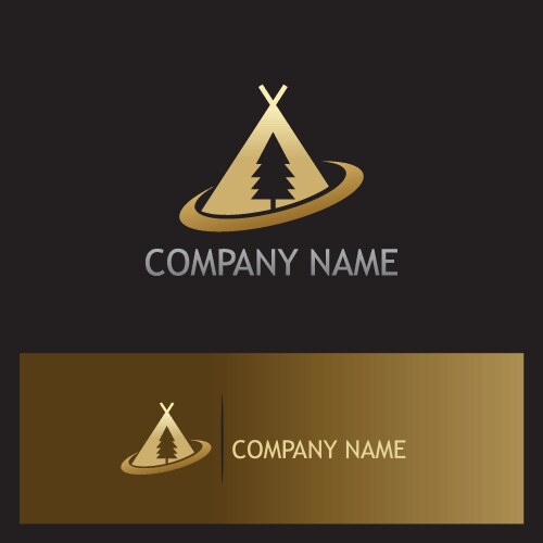 Pine tree gold logo Royalty Free Vector Image - VectorStock