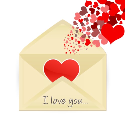 Mail opening with hearts vector image