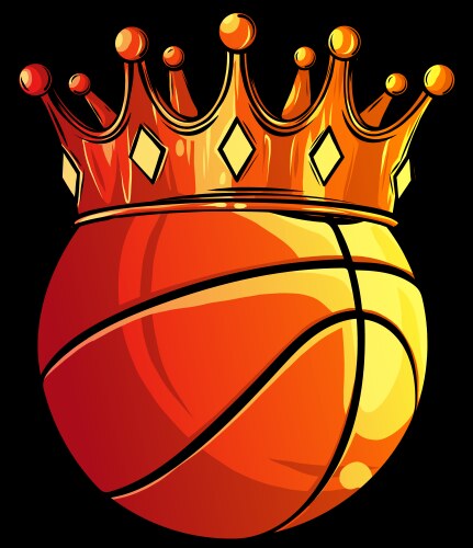 Basket ball king crown design Vector Image