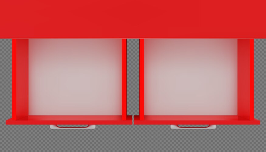 top view of two red empty open side vector