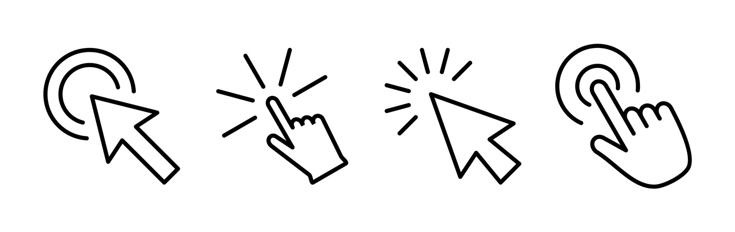 Computer Pointer Cursor Icons - Mouse Click – Royalty-Free Vector ...