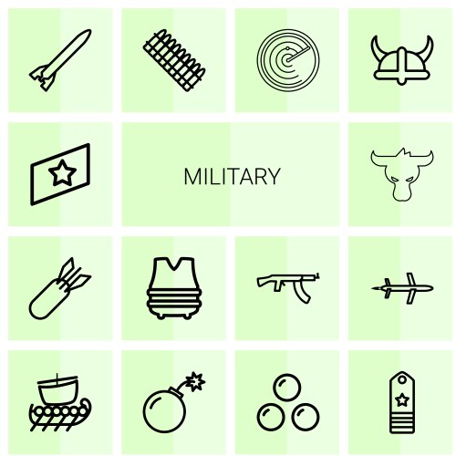 Military icons vector image