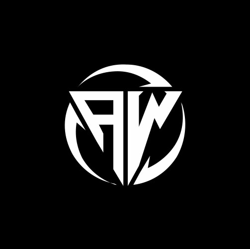 Wa logo with circle rounded negative space design Vector Image
