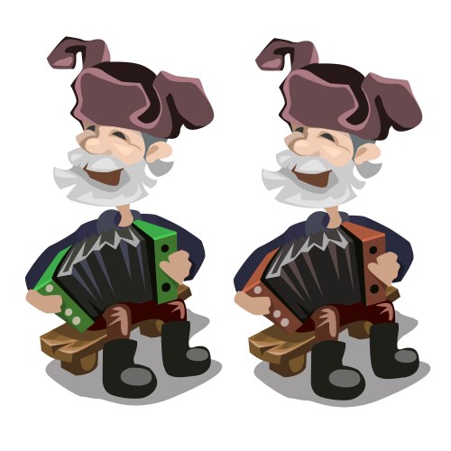 old man playing harmonica character vector image