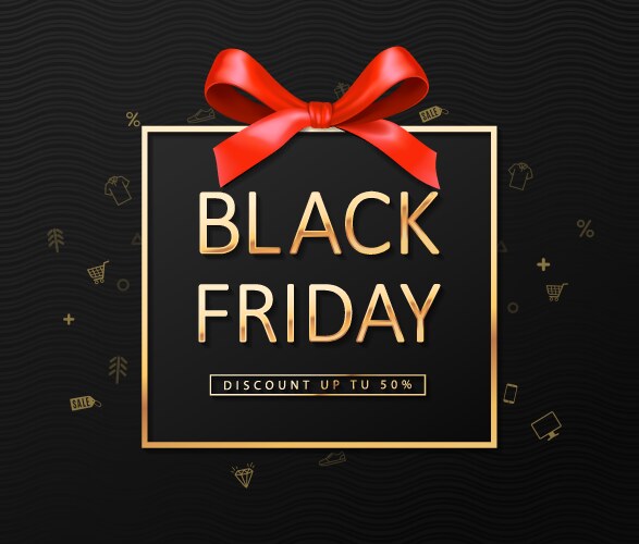 Black friday sale banner poster logo Vector Image