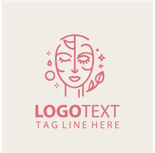 Lady face logo Royalty Free Vector Image - VectorStock