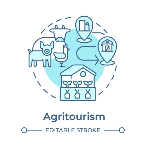 agritourism soft blue concept icon vector image vector image