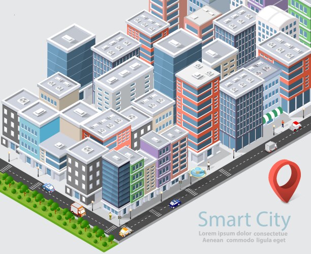 Isometric building Royalty Free Vector Image - VectorStock