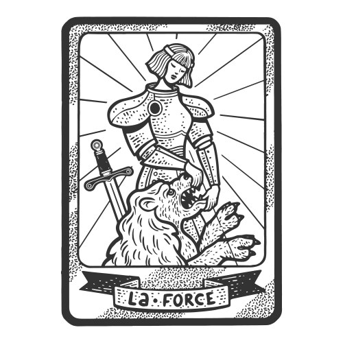 Tarot Force Playing Card Sketch Vector Image