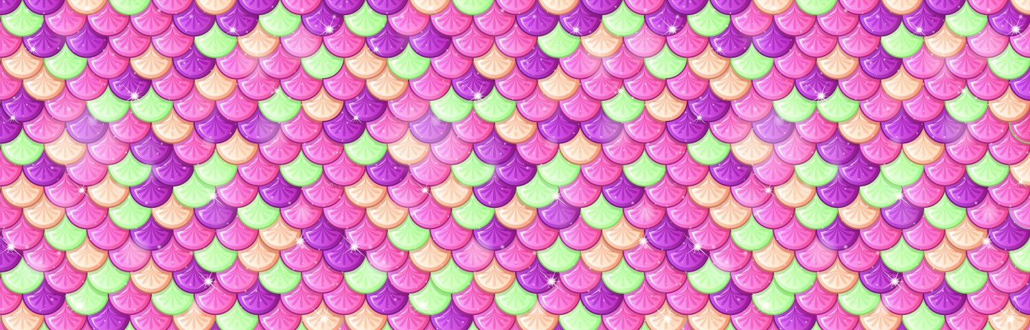 Vibrant multicolored mermaid scale pattern vector image