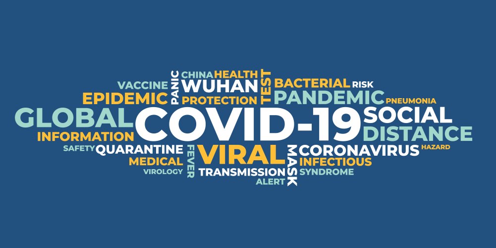 covid19-19 word cloud isolated vector image