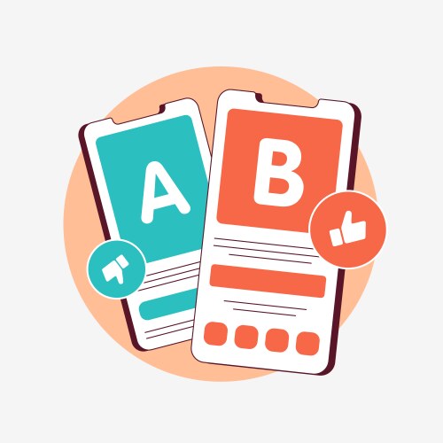 optimize mobile app or website with ab testing vector image