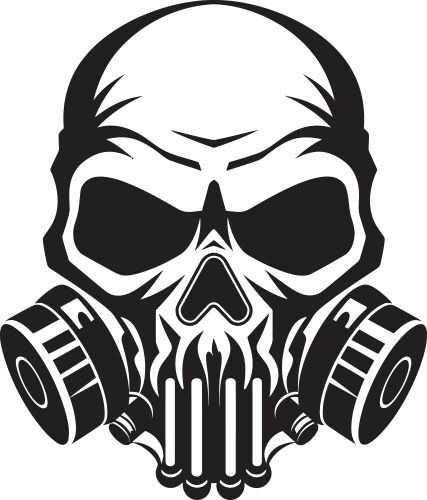 Apocalypse avenger gas mask adorned skull logo Vector Image