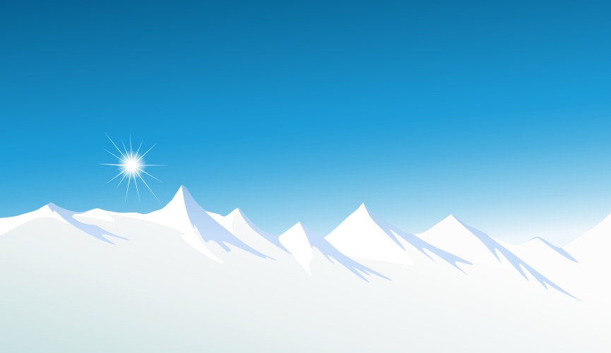 Winter mountains flat style isolated Royalty Free Vector