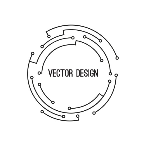 Abstract technology round frame Royalty Free Vector Image