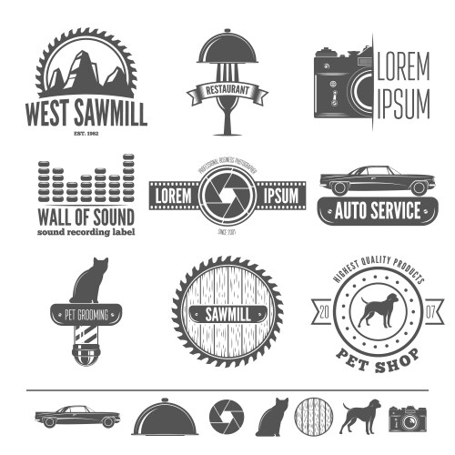 Retro vintage insignias set design Vector Image
