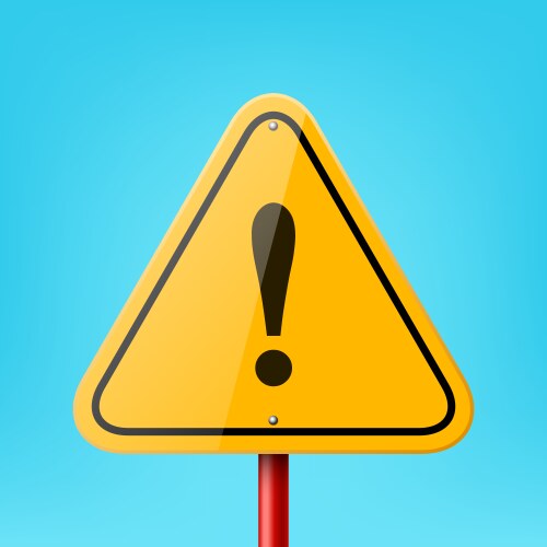 Yellow warning danger stop sign frame Royalty Free Vector