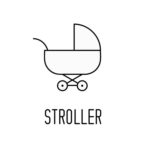 Baby stroller line icon vector image