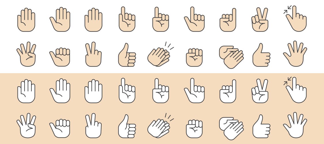 Hands icons isolated vector image