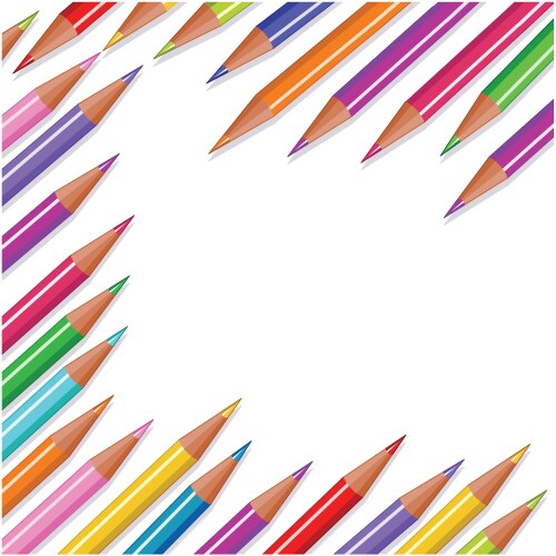Back to school color pencils background Royalty Free Vector
