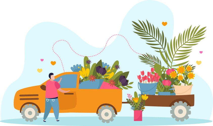 flower shop background vector image