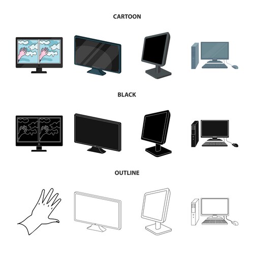 Screen and computer symbol Vector Image