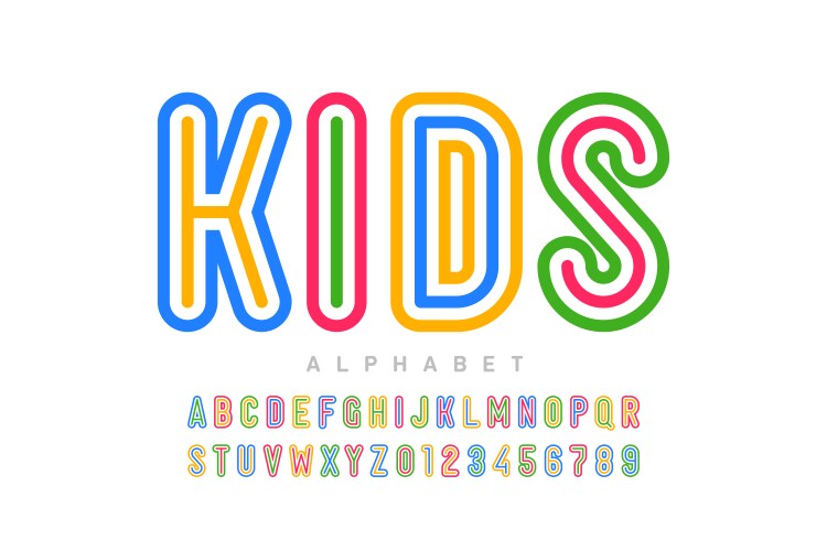 kids style font vector