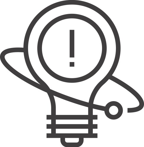 Smart idea flat line web icon vector image