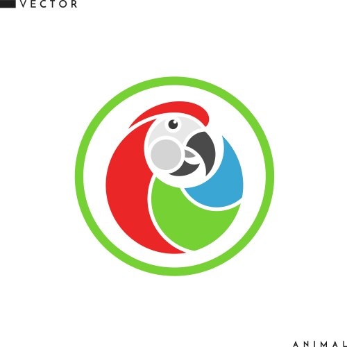 macaw parrot emblem vector image