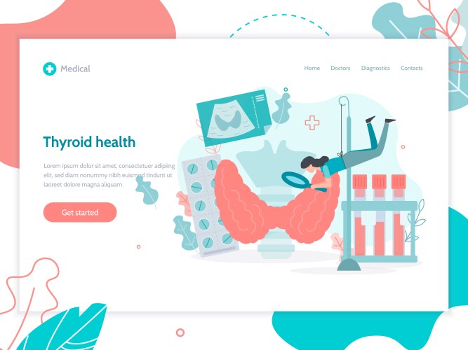 thyroid health medical web page vector image