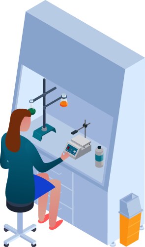 Chemist test cabinet composition vector image