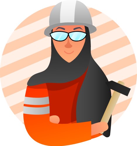 Muslim woman profession icon vector image