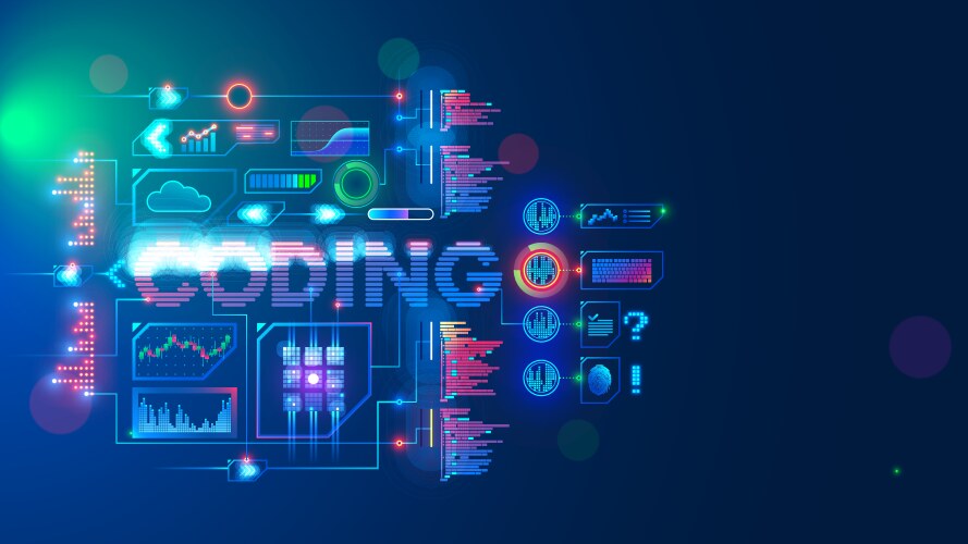 Coding or programming conceptual banner education vektorbild