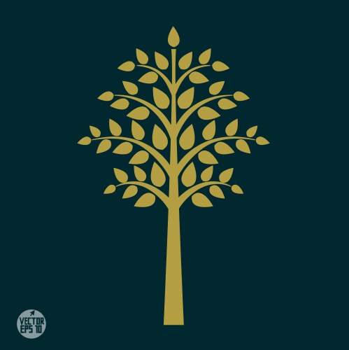 Gold tree symbol in asia style Vector Image