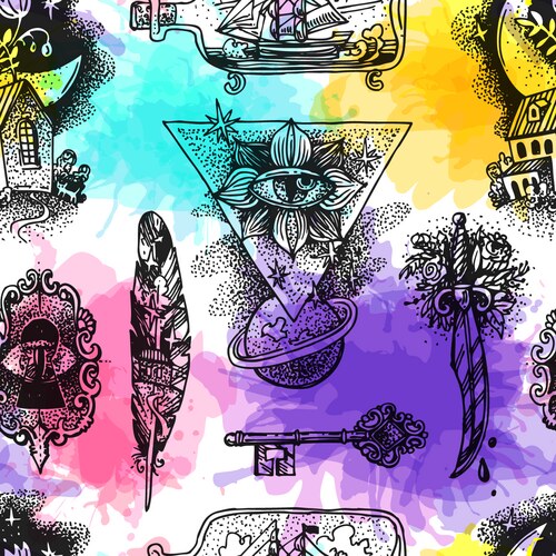 Tattoo style sketch Vector Image