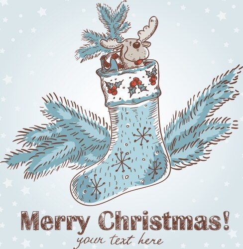 Festive Christmas Stocking Illustration Vector Image