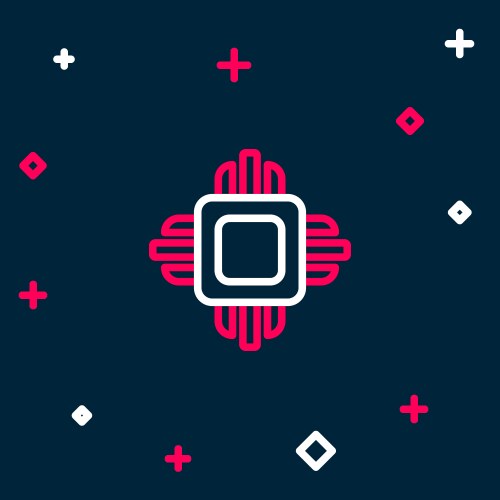 Line computer processor with microcircuits cpu vector image