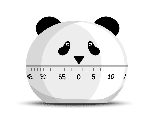 Digital kitchen panda timer and minutes countdown vector image