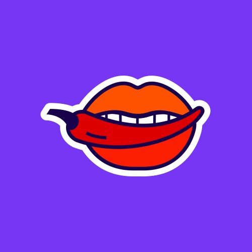 sexy lips with chili pepper vector image vector image